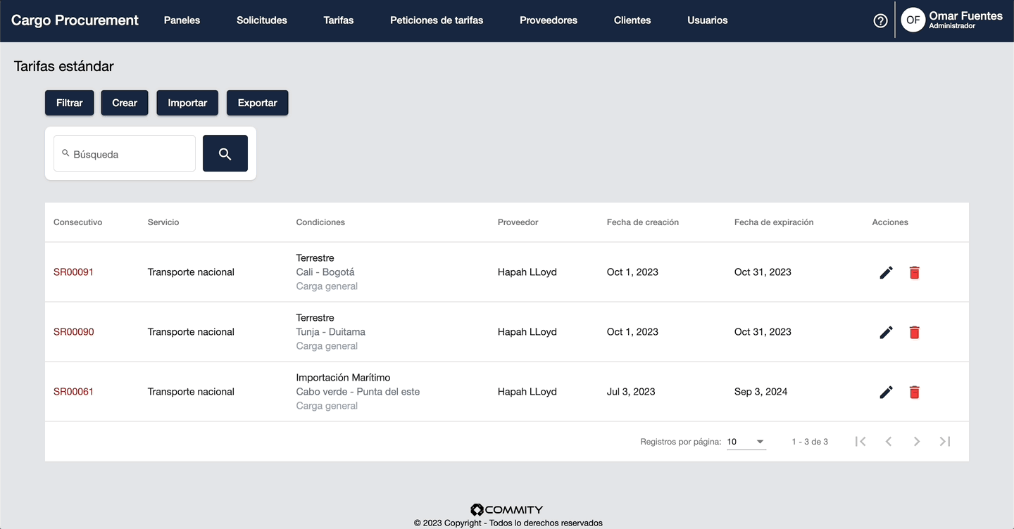 template-import standard rate